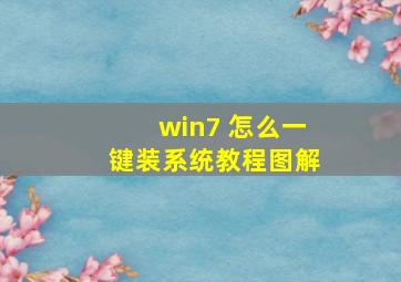 win7 怎么一键装系统教程图解